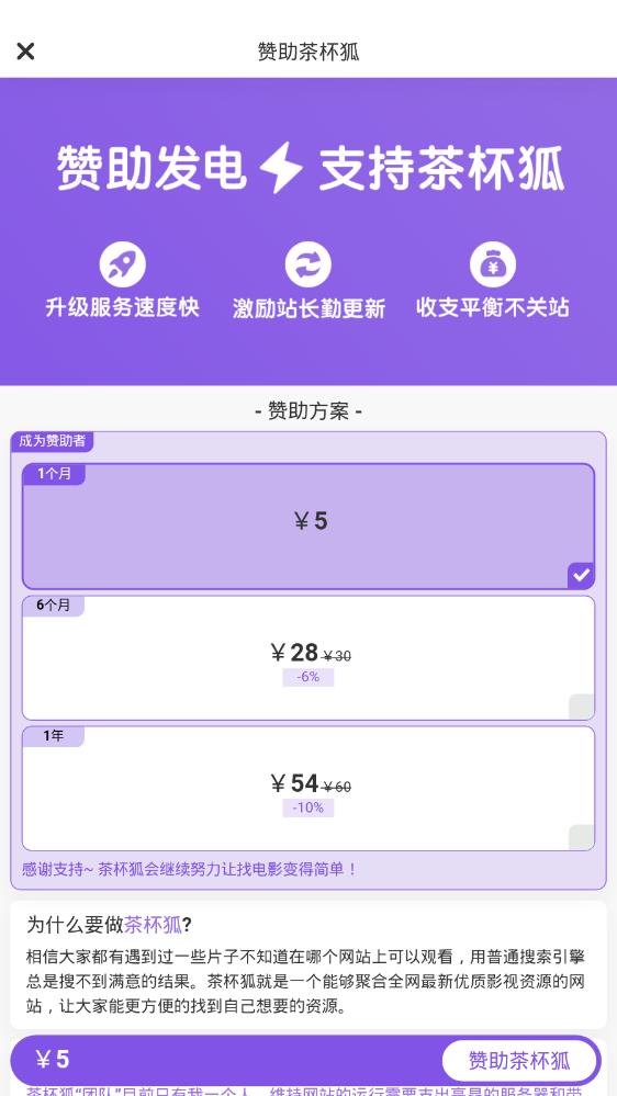 茶杯狐赞助说明